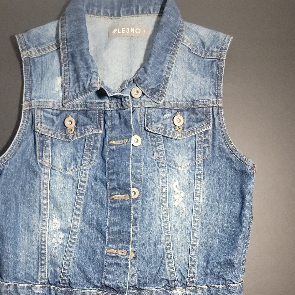 LE3NO Sleeveless Denim Vest